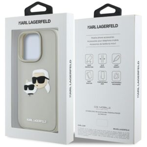 Karl Lagerfeld HC 3D Rubber Double Heads Apple iPhone 16 Pro Max beżowy - Image 8