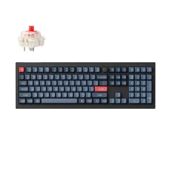 Keychron V6 Max QMK/VIA Wireless RGB - US Layout - Hot-Swappable Gateron Jupiter Red (V6M-D1) Belaidė Custom Žaidimų Klaviatūra