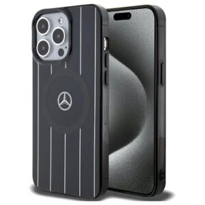 Mercedes MEHMP15X23HRSK Apple iPhone 15 Pro  Max 6.7" dėklas telefonui juodos spalvos hardcase Double Layer Crossed Lines MagSafe - Image 1