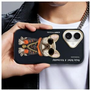 Nimmy Apple iPhone 16 6.1" dėklas telefonui juodos spalvos Glasses Cool Dog - Image 10