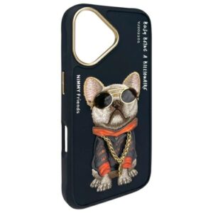 Nimmy Apple iPhone 16 6.1" dėklas telefonui juodos spalvos Glasses Cool Dog - Image 4