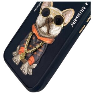 Nimmy Apple iPhone 16 6.1" dėklas telefonui juodos spalvos Glasses Cool Dog - Image 7