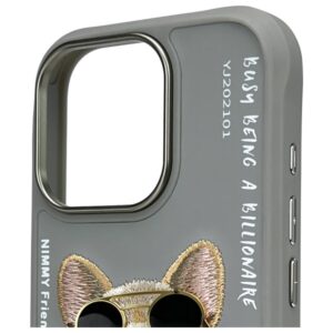 Nimmy Apple iPhone 16 Pro 6.3" dėklas telefonui pilkos spalvos Glasses Cool Dog - Image 3