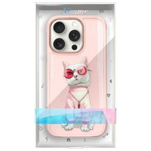 Nimmy Apple iPhone 16 Pro Max 6.9" dėklas telefonui rožinės spalvos Glasses Cool Cat - Image 9