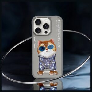 Nimmy Apple iPhone 16 Pro 6.3" dėklas telefonui pilkos spalvos Glasses Cool Cat - Image 8