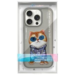 Nimmy Apple iPhone 16 Pro Max 6.9" dėklas telefonui pilkos spalvos Glasses Cool Cat - Image 9