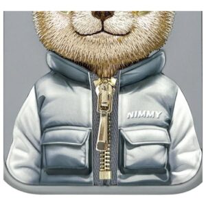 Nimmy Apple iPhone 16 6.1" dėklas telefonui pilkos spalvos Cool&Cute 2.0 Bear - Image 9
