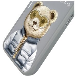 Nimmy Apple iPhone 16 6.1" dėklas telefonui pilkos spalvos Cool&Cute 2.0 Bear - Image 7