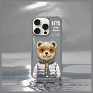 Nimmy Apple iPhone 16 Pro 6.3" dėklas telefonui pilkos spalvos Cool&Cute 2.0 Bear - Image 8