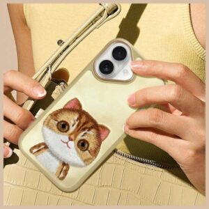 Nimmy Apple iPhone 16 6.1" dėklas telefonui haki spalvos Big Eyed Pet 2.0 Cat - Image 10
