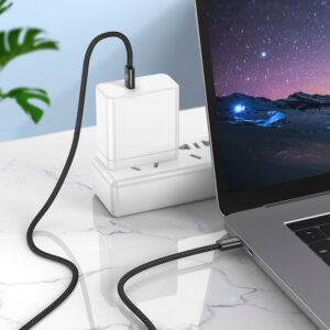 Blavec kabelis Candy braided - USB į Lightning - 2,4A 3 metrai (CCA-UL24B30) juodos spalvos - Image 4