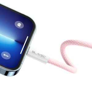Blavec kabelis Candy braided - USB į Lightning - 2,4A 3 metrai (CCA-UL24P30) rožinės spalvos - Image 6