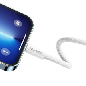 Blavec kabelis Candy braided - USB į Lightning - 2,4A 3 metrai (CCA-UL24W30) baltos spalvos - Image 6