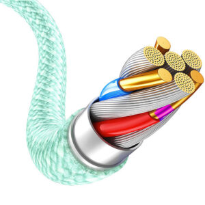 Blavec kabelis Candy braided - USB į Lightning - 2,4A 1 metras (CCA-UL24GN10) žalios spalvos - Image 7