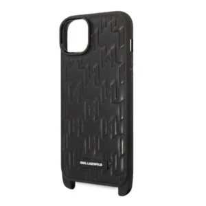 Karl Lagerfeld KLHCP14MSTMK Apple iPhone 14 Plus 6.7" hardcase dėklas telefonui juodos spalvos Monogram Plaque Logo Strap - Image 5