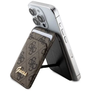 Guess Wallet Card Slot Stand GUWMSHG4SHW - dėklas telefonui rudos spalvos MagSafe 4G Classic Logo - Image 1