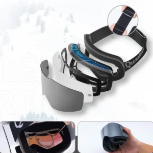 Qunature Black Frameless Ski Goggles - Black - Image 3