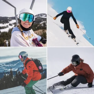 Qunature Black Frameless Ski Goggles - Black - Image 6