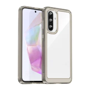 Outer Space Samsung Galaxy A56 Cover with Flexible Frame - Semi-dėklas telefonui skaidrus, dėklas telefonui juodos spalvos