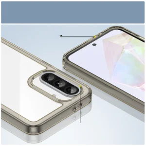 Outer Space Samsung Galaxy A56 Cover with Flexible Frame - Semi-dėklas telefonui skaidrus, dėklas telefonui juodos spalvos - Image 5