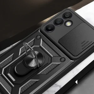 Hybrid Armor Camshield su stoveliu ir kameros dangteliu Samsung Galaxy A36 - dėklas telefonui juodos spalvos - Image 3