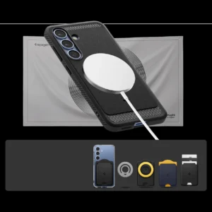 Spigen Rugged Armor Mag MagSafe Samsung Galaxy S25 - Matte dėklas telefonui juodos spalvos - Image 4