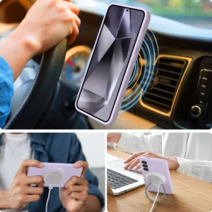 Tech-Protect Liquid silikoninis MagSafe Samsung Galaxy S25 Ultra - dėklas telefonui rožinės spalvos - Image 3