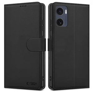 Tech-Protect Wallet Motorola Moto G05 / E15 - Matte dėklas telefonui juodos spalvos