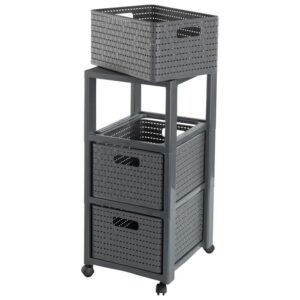 Daiktadėžė su stalčiais ROTHO, pilka, 37,5×32,5×71,2 cm