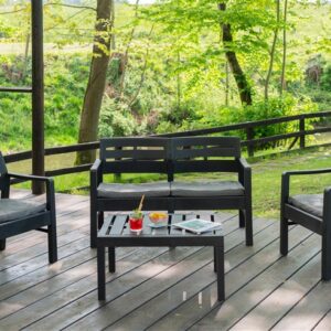 Lauko baldų komplektas Progarden JAVA, antracito, 4 vietų - Image 3
