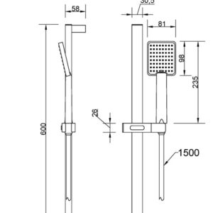 Dušo komplektas Invena Patras AU-31-Z04-G, juodas - Image 3