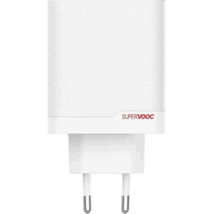 OnePlus SUPERVOOC 120W Dual USB-A + USB-C kelioninis įkroviklis + USB-C/USB-C kabelis baltos spalvos - Image 2
