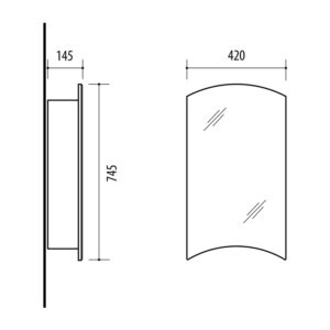 Vonios spintelė su veidrodžiu Riva SV42 - Image 3