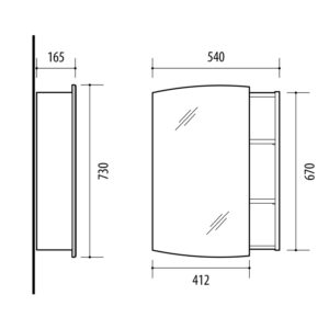 Vonios spintelė su veidrodžiu Riva SV54 Sonoma Oak - Image 3