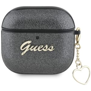 Guess Metallic Script Charm AirPods 4 juodos spalvos - Image 1