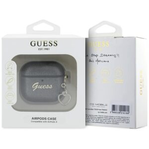 Guess Metallic Script Charm AirPods 4 juodos spalvos - Image 3