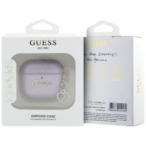 Guess Metallic Script Charm AirPods 4 violetinės spalvos - Image 3