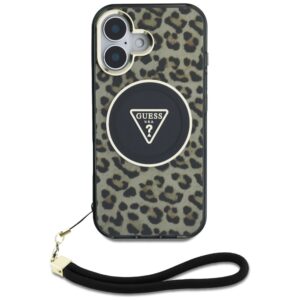 Guess HC IML Leopard Triangle Cord Strap Apple iPhone 16 MagSafe dėklas telefonui - Image 2