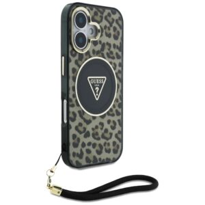 Guess HC IML Leopard Triangle Cord Strap Apple iPhone 16 MagSafe dėklas telefonui - Image 3