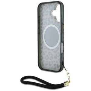 Guess HC IML Leopard Triangle Cord Strap Apple iPhone 16 MagSafe dėklas telefonui - Image 6