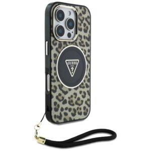 Guess HC IML Leopard Triangle Cord Strap Apple iPhone 16 Pro Max MagSafe dėklas telefonui - Image 3