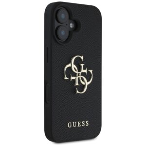 Guess Grained Big 4G Logo Small Classic Logo Apple iPhone 16 dėklas telefonui juodos spalvos - Image 4