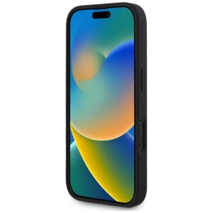 Guess Grained Big 4G Logo Small Classic Logo Apple iPhone 16 dėklas telefonui juodos spalvos - Image 5
