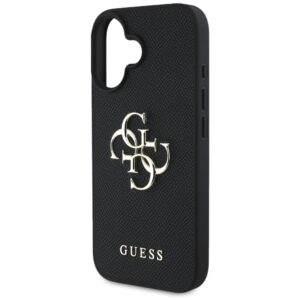 Guess Grained Big 4G Logo Small Classic Logo Apple iPhone 16 dėklas telefonui juodos spalvos - Image 6