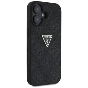 Guess Hot Stamp 4G Pattern Triangle Metal Logo Apple iPhone 16 dėklas telefonui juodos spalvos - Image 4