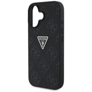 Guess Hot Stamp 4G Pattern Triangle Metal Logo Apple iPhone 16 dėklas telefonui juodos spalvos - Image 6