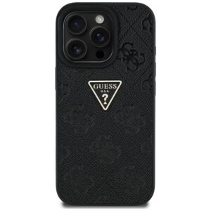 Guess Hot Stamp 4G Pattern Triangle Metal Logo Apple iPhone 16 Pro dėklas telefonui juodos spalvos - Image 3