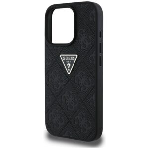 Guess Hot Stamp 4G Pattern Triangle Metal Logo Apple iPhone 16 Pro dėklas telefonui juodos spalvos - Image 6