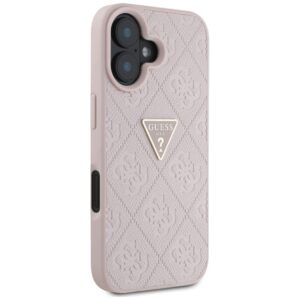 Guess Hot Stamp 4G Pattern Triangle Metal Logo Apple iPhone 16 dėklas telefonui rožinės spalvos - Image 4