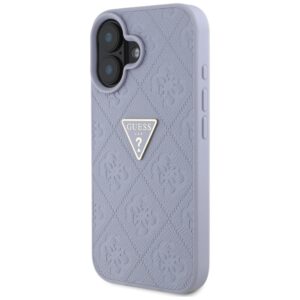 Guess Hot Stamp 4G Pattern Triangle Metal Logo Apple iPhone 16 dėklas telefonui violetinės spalvos - Image 2
